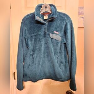 Patagonia snap T fleece sweater sweatshirt teal blue womens medium